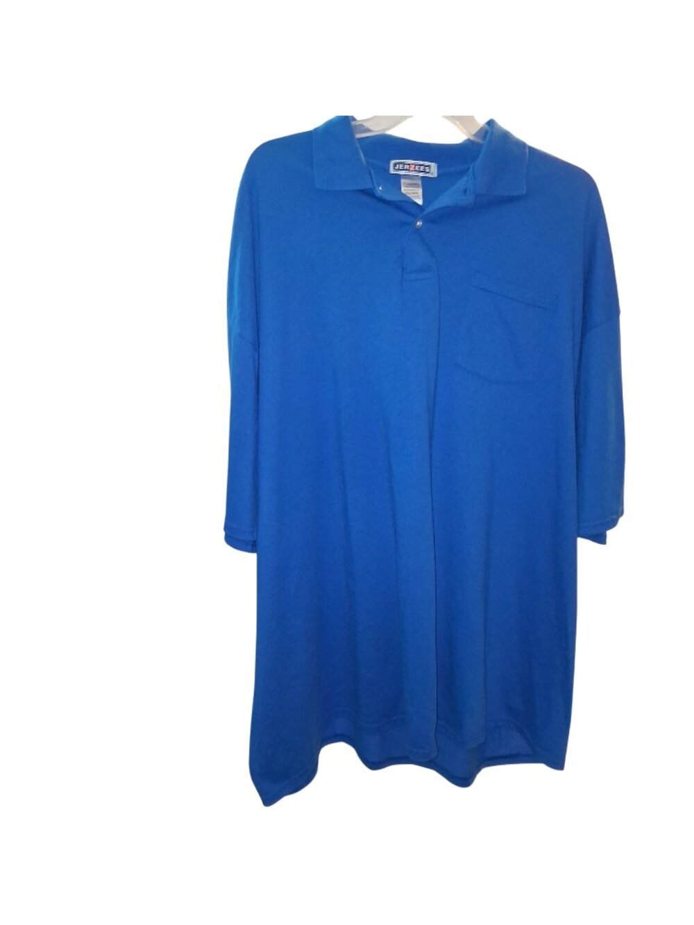 Jerzees SpotShield Polo Shirt 5XL Blue Half-Sleeve Cotton/Poly Blend